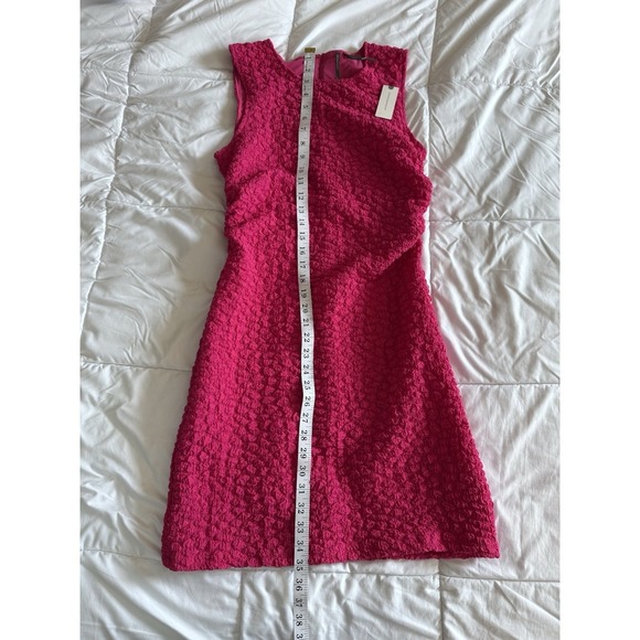 New Anthropologie Dress Ribbed Midi Pink Sleeveless V-Neck Size Medium $148 - Picture 6 of 10